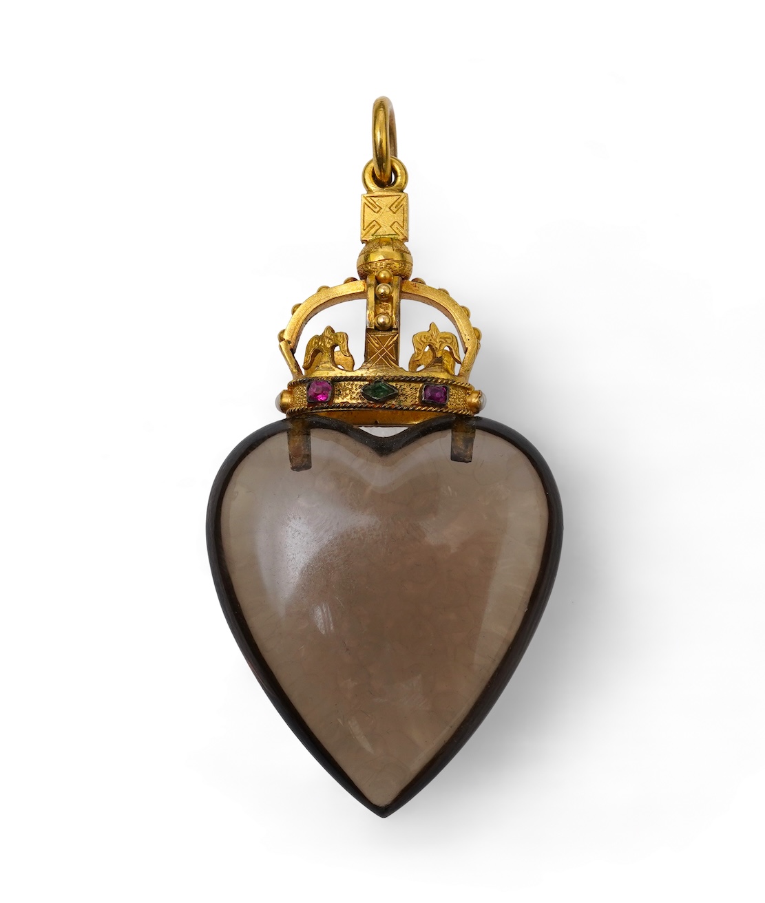 Hamilton and Inches, a smoky quartz and gem-set Luckenbooth pendant, Scotland, late 19th century